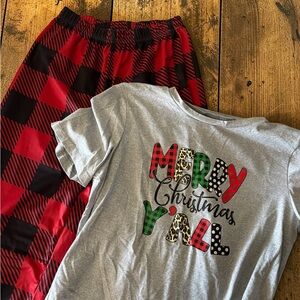 Festive Plaid Women's Pajama Set